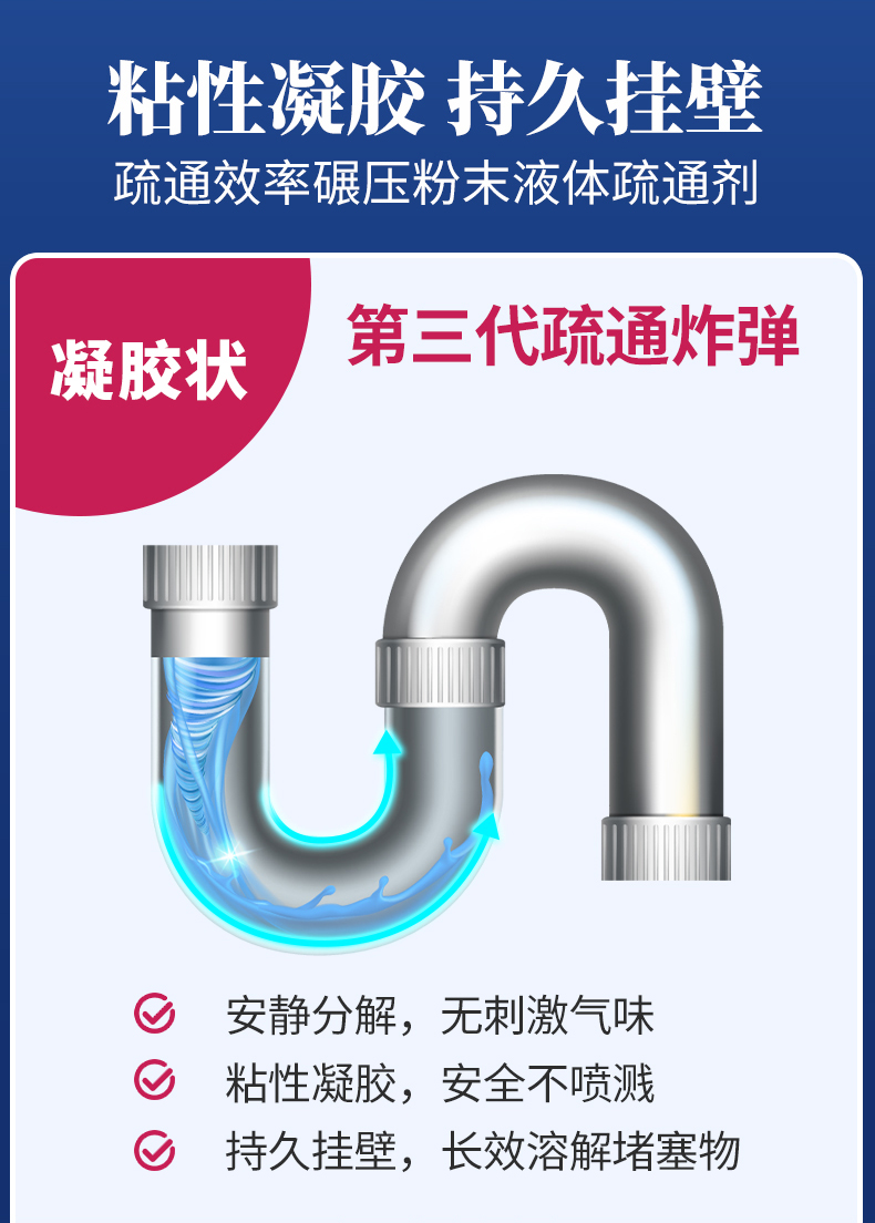 白倍極疏通管道凝膠炸彈 秒速溶解，告別管道堵塞困擾